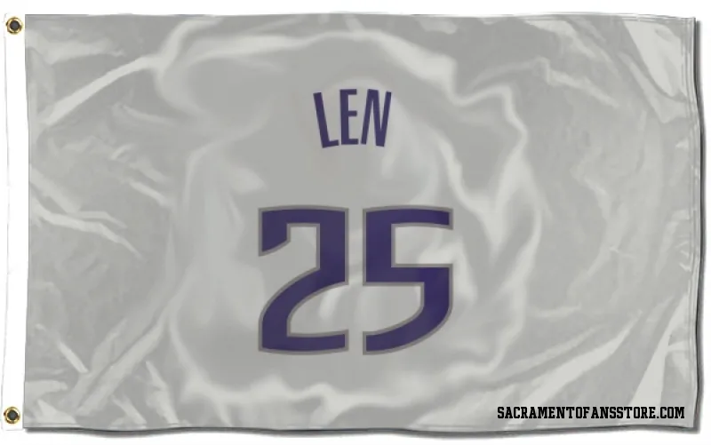 White Sacramento Kings  Alex Len  Flag (3 X 5)